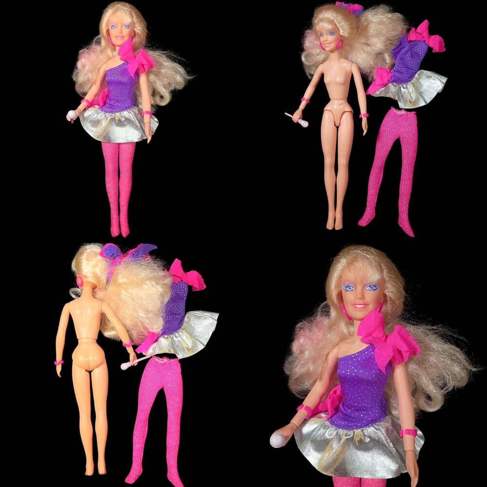 Vintage 1985 Hasbro Jem and the Holograms Rock N Curl Jerrica Doll W/ Mic
